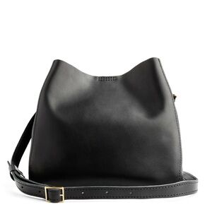 PORTLAND LEATHER Butterfly Bucket Bag Black